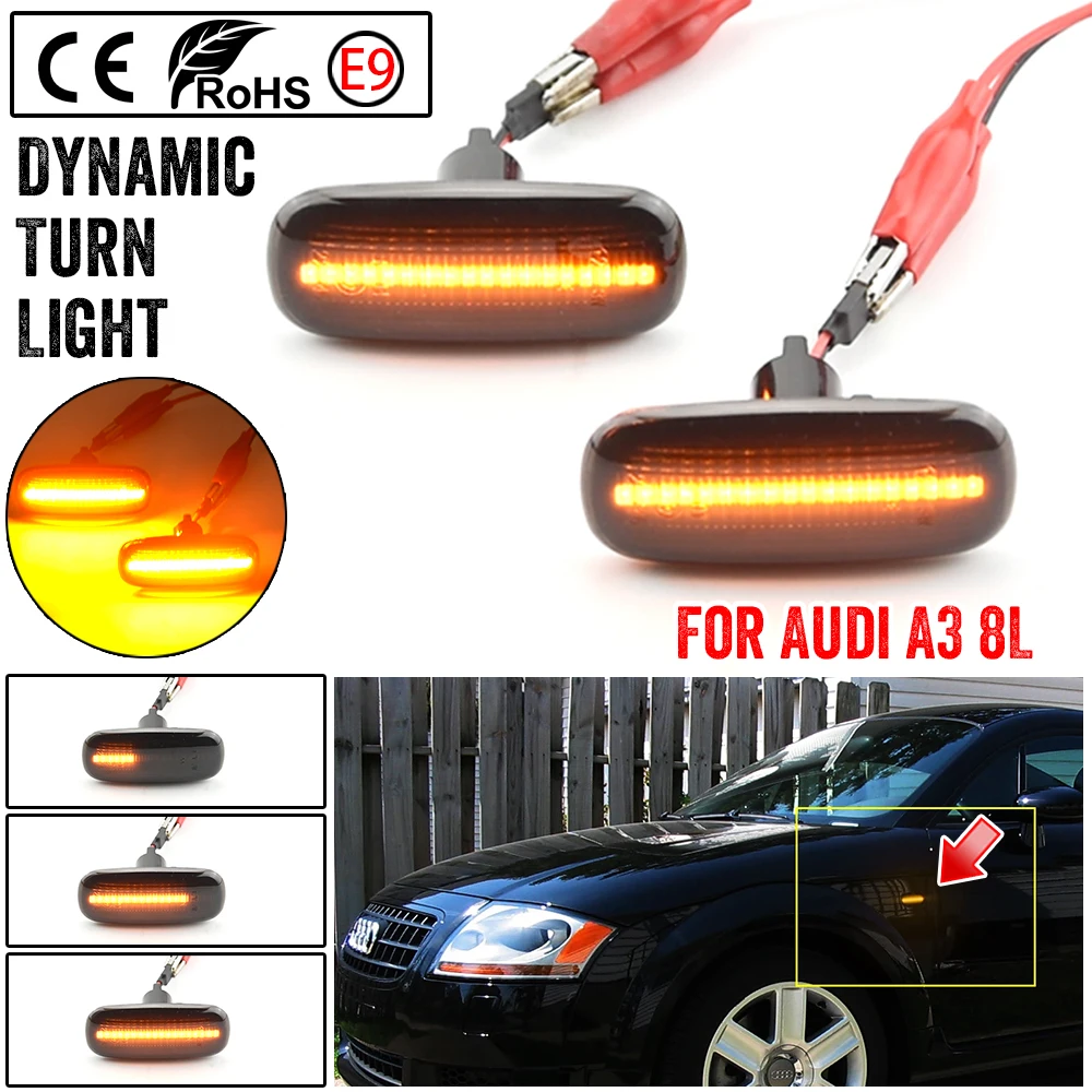 

Car LED Dynamic Side Marker Light Flowing Turn Signal Light Lamp For Audi TT 8N 2000-2006