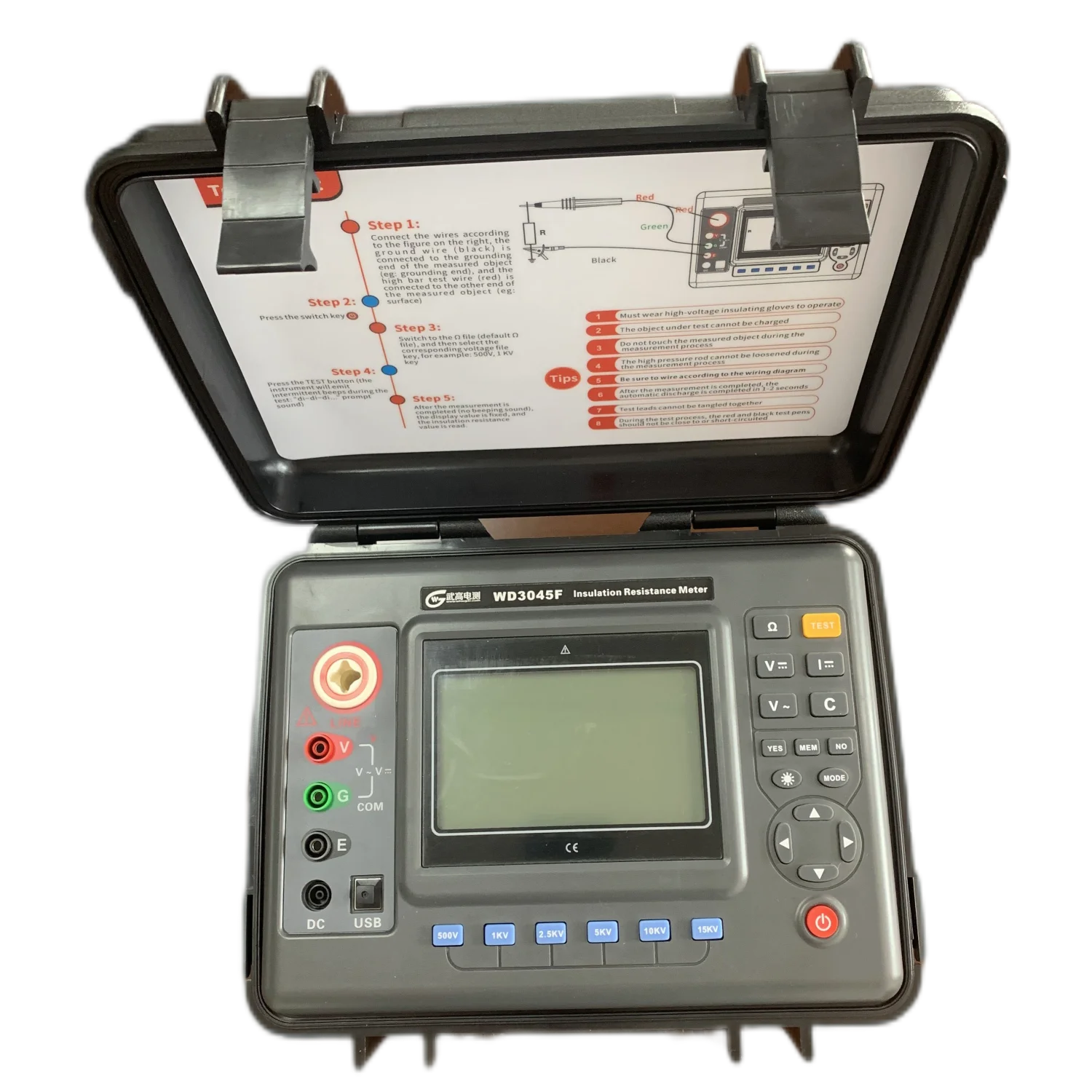 WD3045F 15kV digital Insulation resistance tester  insulation resistance meter