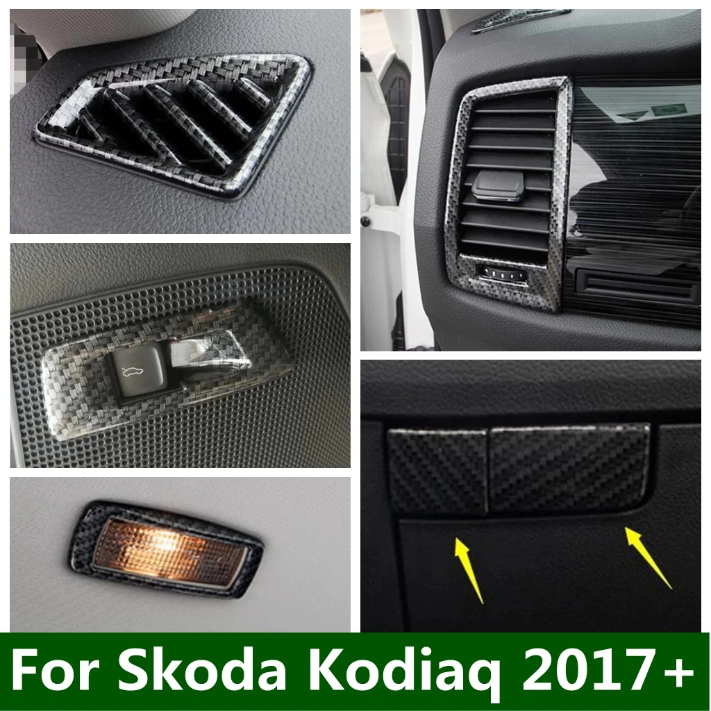 

Trunk Switch Button Air Conditioner Vent AC Outlet Copilot Glove Storage Box Cover Trim For Skoda Kodiaq 2017 - 2023 Accessories