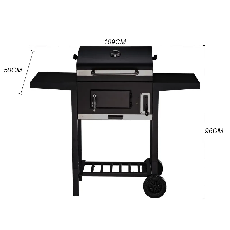 commercial smokeless oven barbecue grill large Backyard Portable trolley Folding BBQ Royals Charcoal Grills outdoor