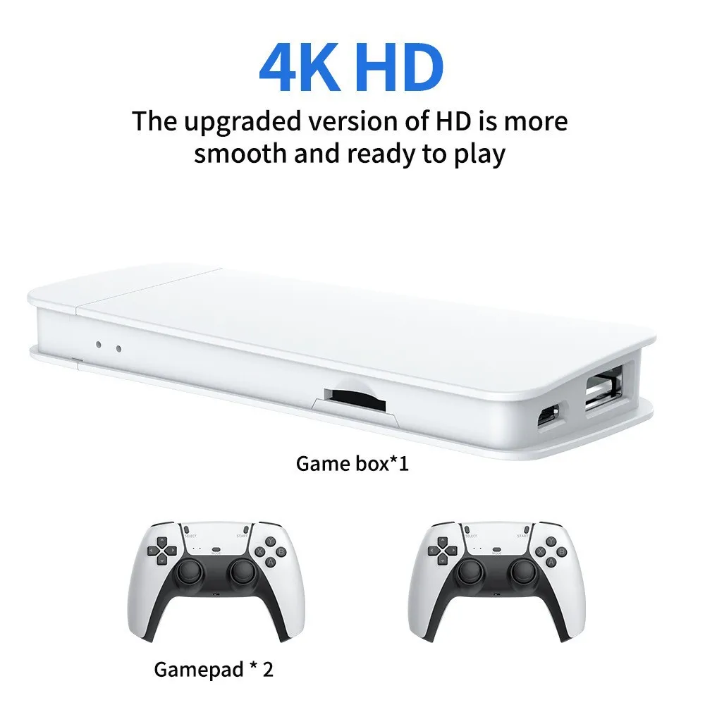 4K Game Stick ТВ игровая консоль 128G встроенный 30000 игр ретро портативный игровой плеер с беспроводным контроллером геймпада