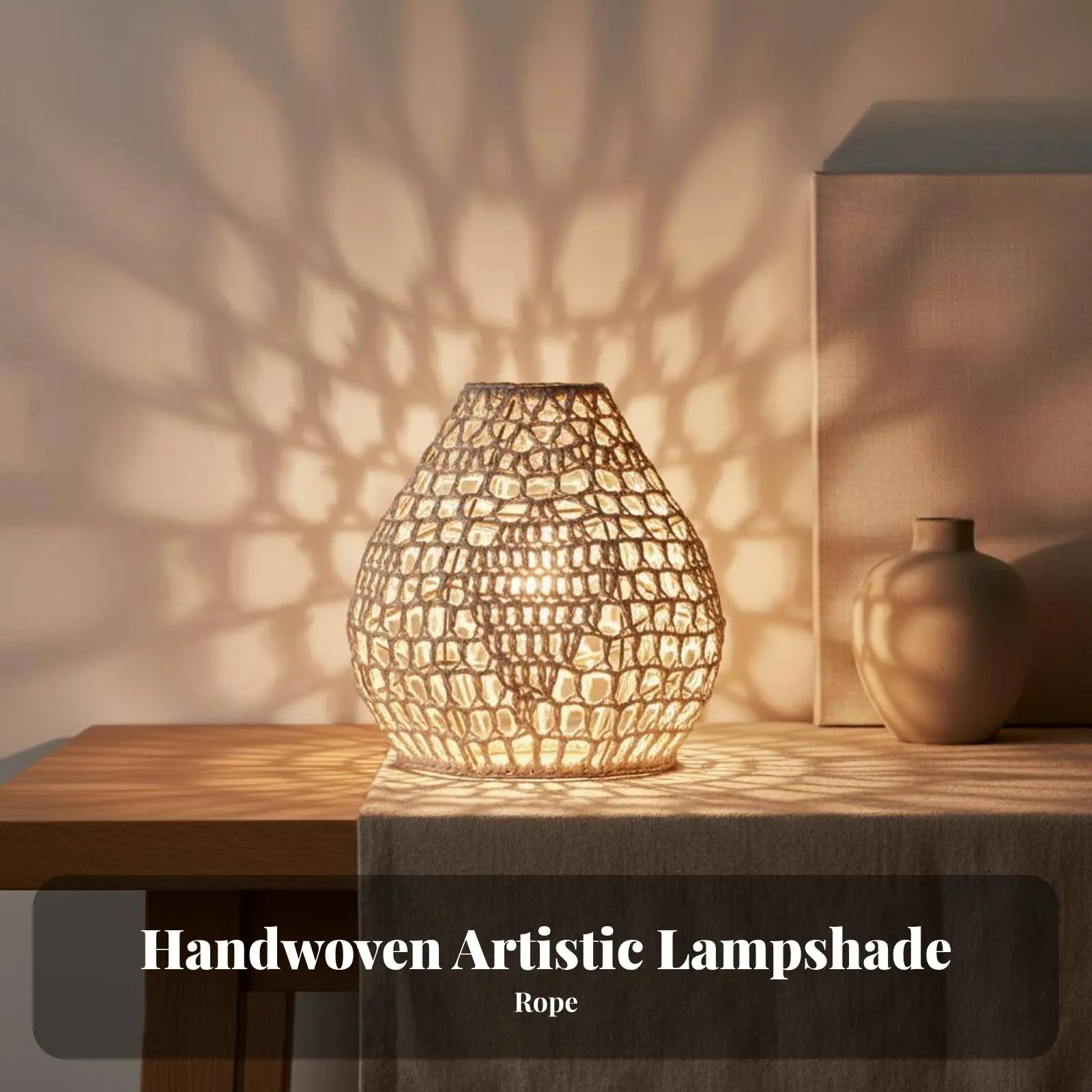 

Handmade Cotton Rope Lampshade Creates Warm Ambiance Bohemian Lampshade Handmade Macrame Hanging Cover Easy Installation