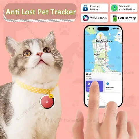 미니 블루투스 애완동물 추적기 글로벌 무선 분실 방지 애완동물 목걸이 추적기 GPS 로케이터 애플 나의 찾기 애티그 호환