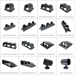 Black Single/Double /Triple Left/Right Hand Holes Dash Gauge Meter Pod For Gauge 2