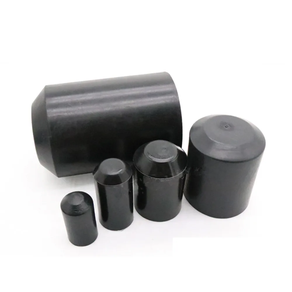 Black 10mm-130mm Cable Heat Shrinkable Cap Heat Shrink End Seal Cap Cable and Wire Protective Cover Cap Seal