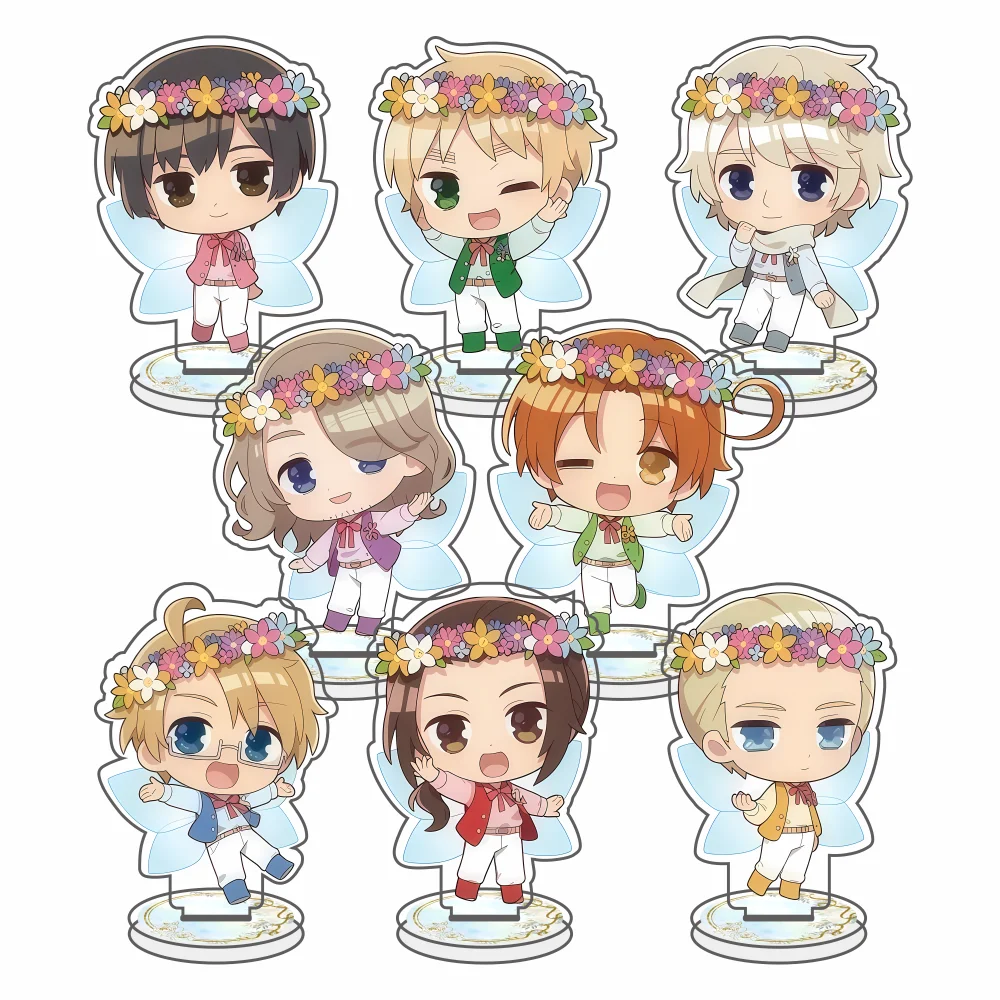 Anime Hetalia: Axis Powers keychain Acrylic Cute Character Alfred Feliciano Ludwig Kiku Arthur Ivan Francis Yao Stand Model Gift