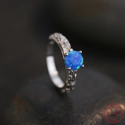 2024 nuovo anello in argento Sterling 100% 925 di vendita caldo opale scintillante e intaglio unico dolce romantico per anello di fidanzamento di nozze