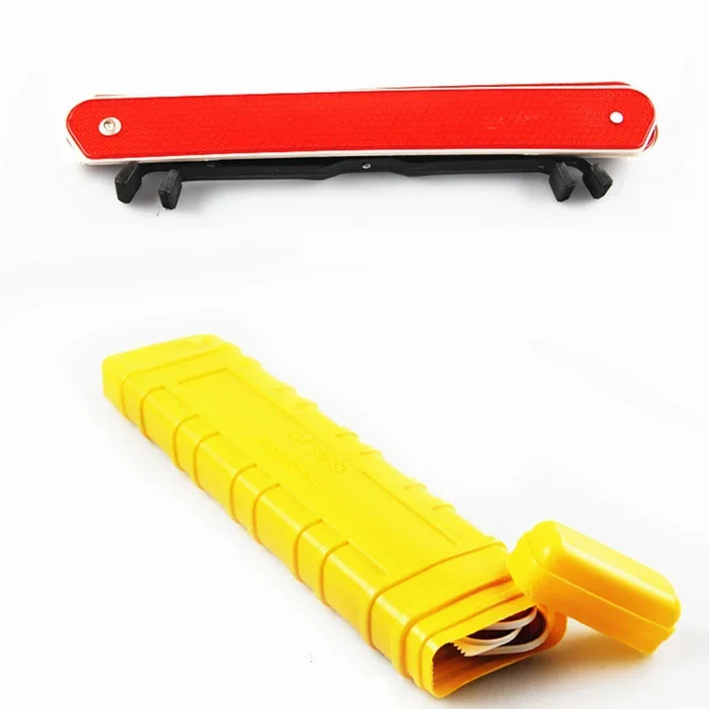 Car Trianglular Reflective Strip Emergency Breakdown Warning Sign Red Road Safety Hazard Foldable Auto Accessories