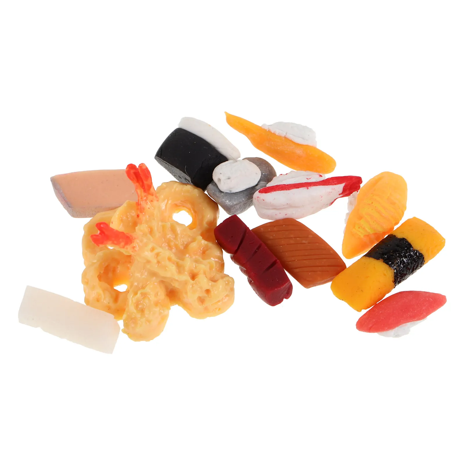12Pcs Sushi Miniature Japanese Food Realistic Decoration Kitchen Scene Scene Accessory Tiny Food Ornaments