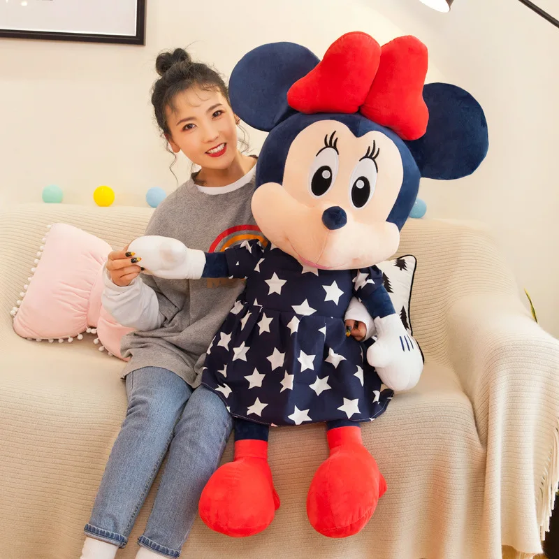 Disney 95 cm Plüsch Stern Mickey Minnie Spielzeug Großes Paar Mickey Mouse Kissen Kinder Gefüllte Puppe Geburtstag Weihnachten Geschenk für Kinder
