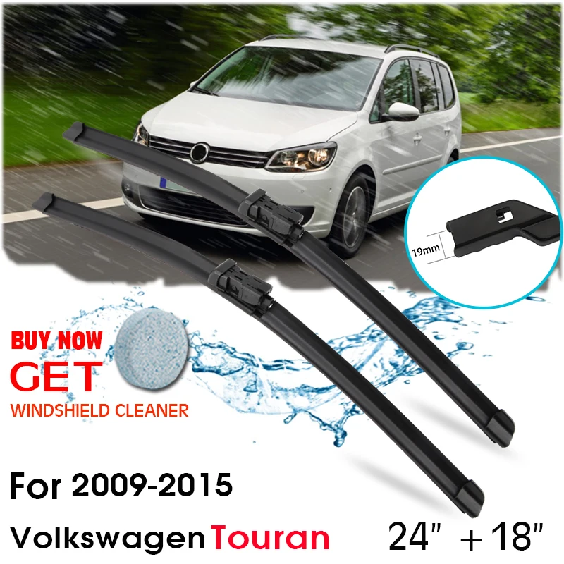 

Car Blade Front Window Windshield Rubber Silicon Refill Wipers For Volkswagen Touran 2009-2015 LHD / RHD 24"+18" Car Accessories