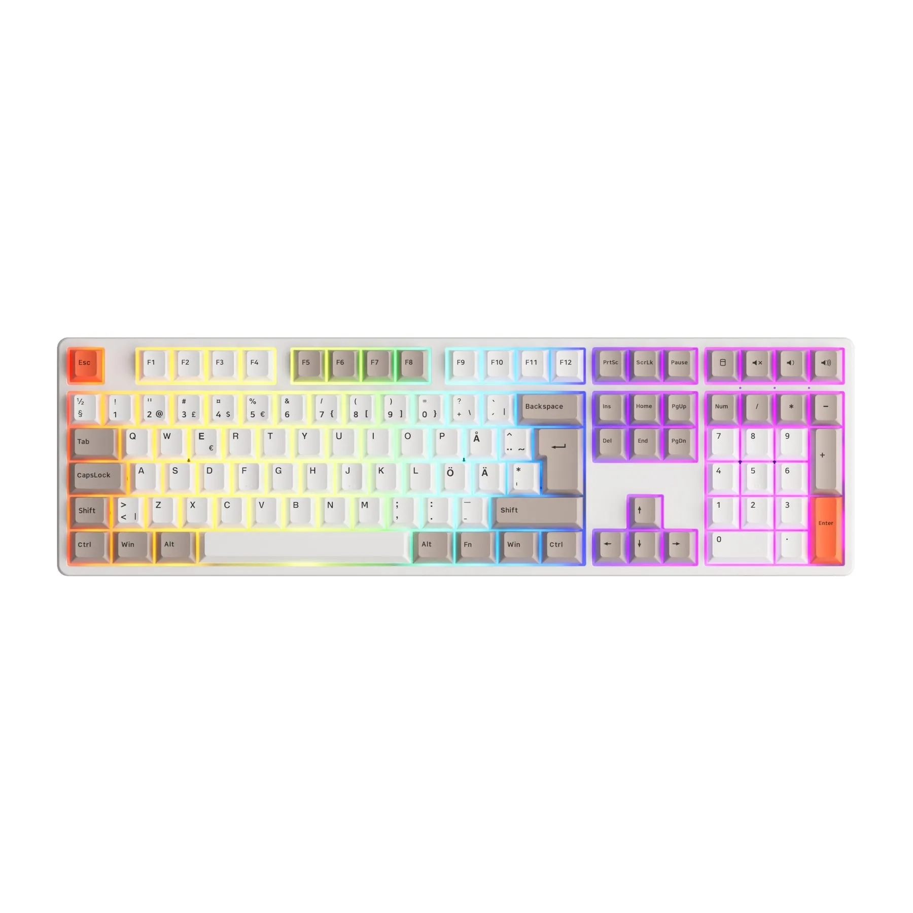 

Akko 5108B Plus Steam Engine ISO Nordic Hot Swap RGB Mechanical Gaming Keyboard 2.4GHz Wireless/Type-C Cherry Profile keycap