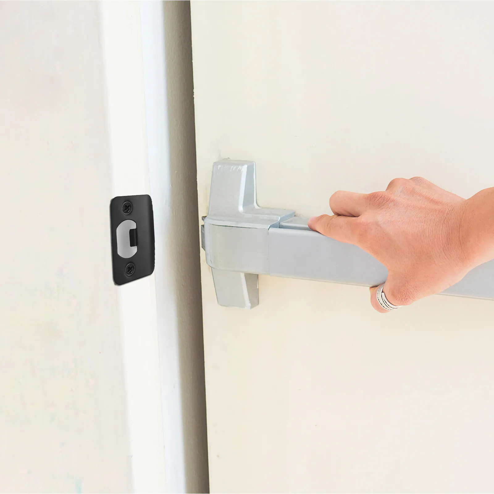 

4Pcs Corner Deadbolt Door Strike Plates Stainless Steel Reinforcement Plates Security Cover for Doors Deadbolt Cover Plate