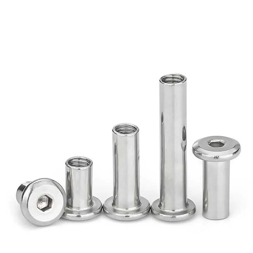 M2 M3 M4 M5 M6 M8 M10 304 A2 Stainless Steel Large Flat Hex Hexagon Socket Head Rivet Connector Insert Joint Sleeve Cap Nut