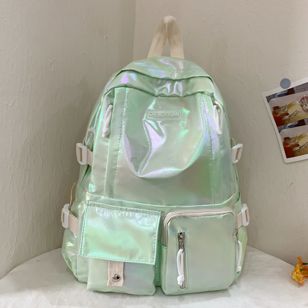 Women Laser Backpack Multi-Pocket School Backpack Large Capacity Campus Backpack for Middle High School Students