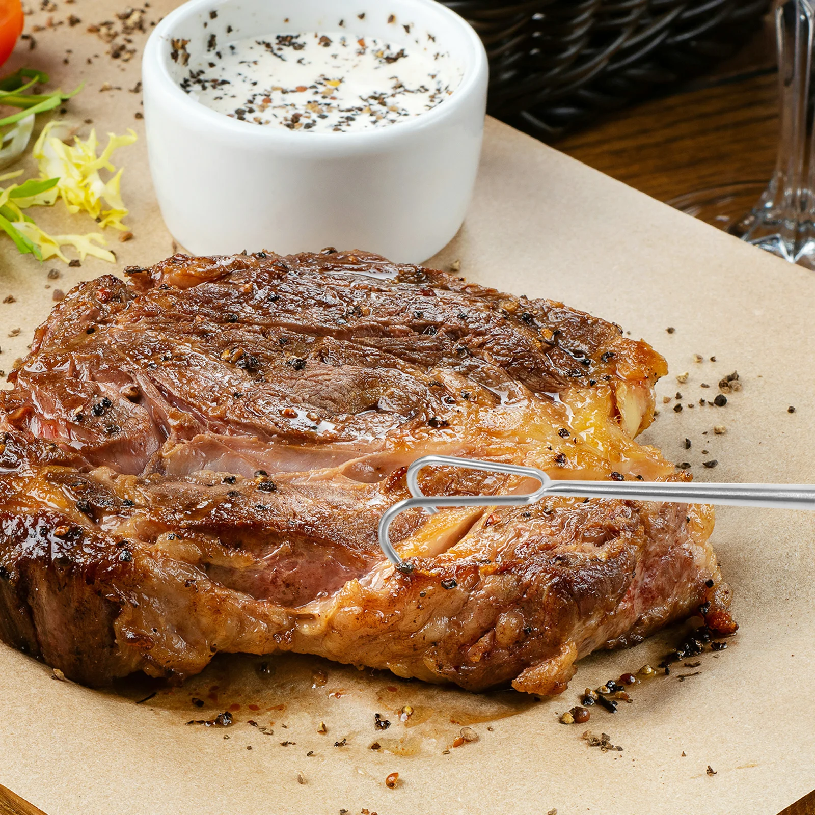 

Крючок для мяса из нержавеющей стали, сверхмощная кухонная вилка для гриля для барбекю, жарки, гриля, пикника, ресторана, приготовления пищи на открытом воздухе