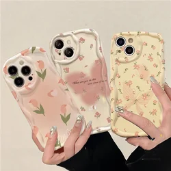 Case For OPPO A38 A18 A17 A16 A15 A15S A53 A9 A5 2020 A55 A54 A60 A57 A77 A76 A96 A52 A92 A93 A94 cover Flower Wave Butterfly