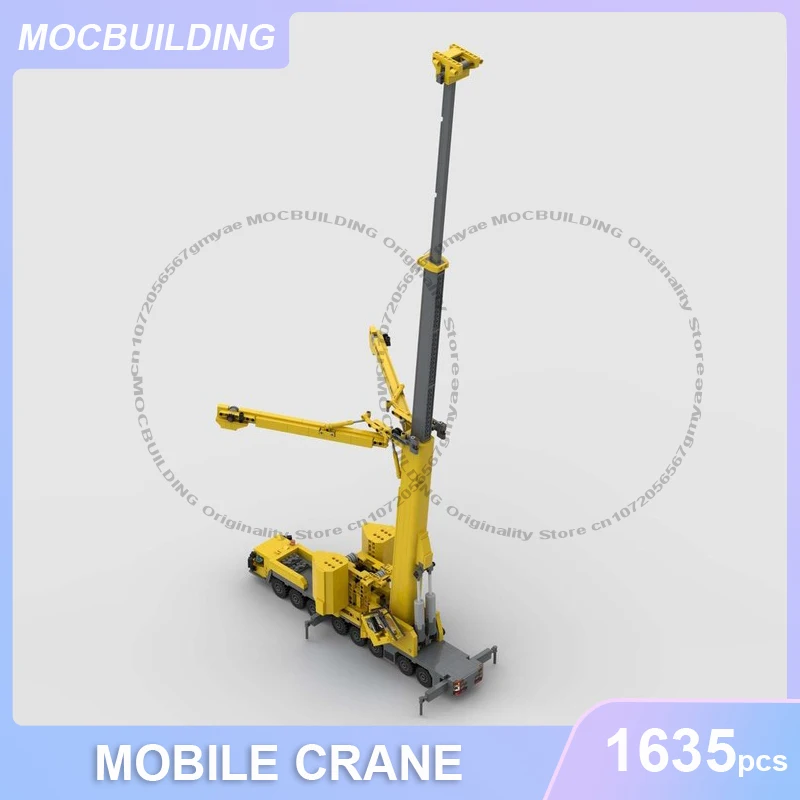 Blocs de construction MOC grue Mobile large à 8 goujons, modèle de camion, briques à assembler, Collection de transport, jouets de noël, cadeaux, 1635 pièces