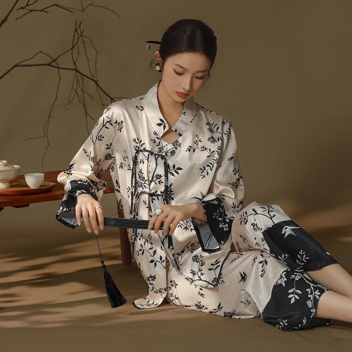 

Sleepwear Pyjama Suit Female 2PCS Pajamas Set Women Print Long Sleeve Nightsuits Casual Sleepwear Home Wear Clothing