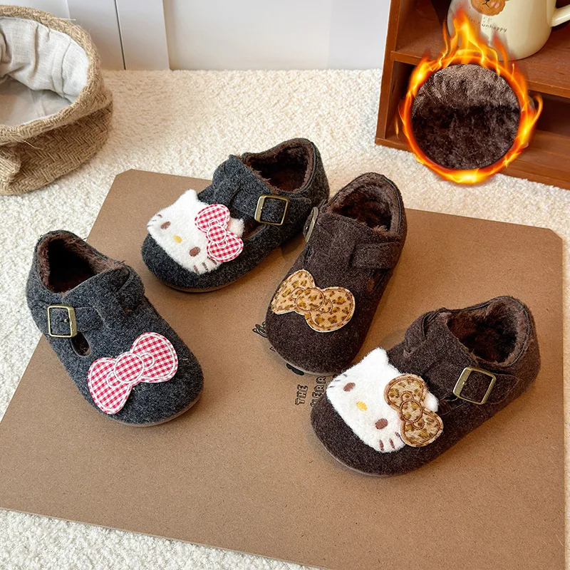 أحذية أطفال كاجوال أحذية تزلج بو الجلود القط الربيع أحذية للفتيات المضادة للانزلاق لينة أسفل الفيلكرو البني الرمادي الأحذية حجم 23-34