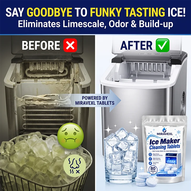 CLEANMAX Ice Maker Cleaning Tablets (24/96 Pack) - Deep Cleaning Descaler for Portable & Countertop Ice Machines - Fresh Taste