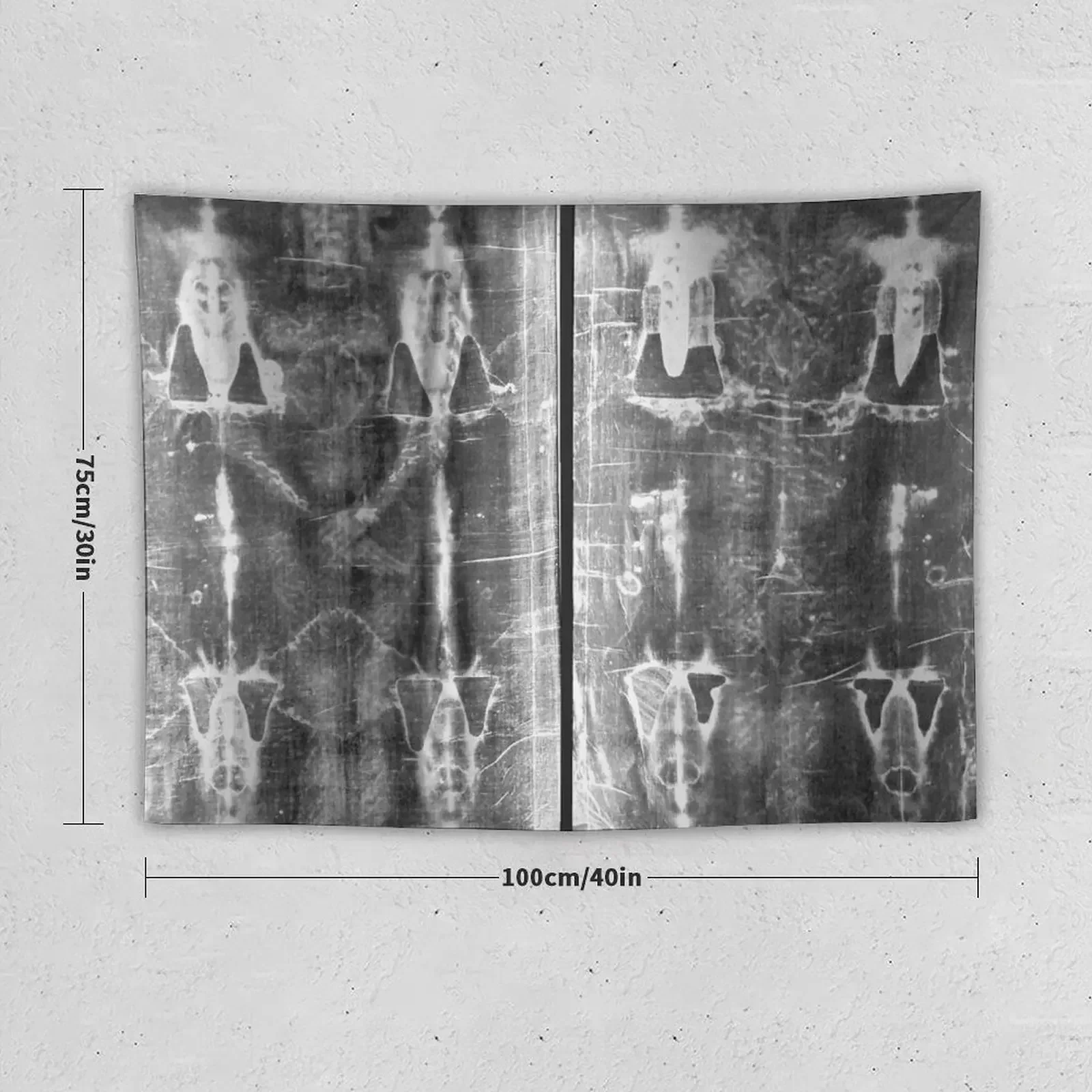 Easter: Full length negatives of the Holy Shroud of Turin Tapestry Aesthetics For Room Decoration For Bedroom Funny Tapestry