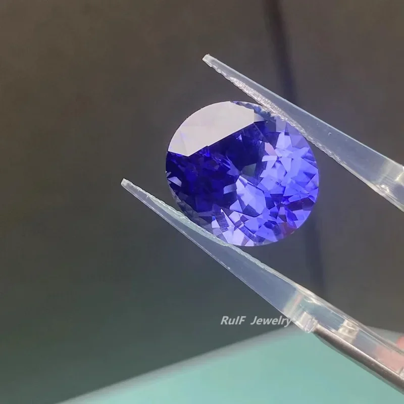 

Ruif Customized Oval 14x16mm 16ct Cornflower Blue Tanzanite Color Lab Grown Sapphire Gemstone for Fine Jewelry Making