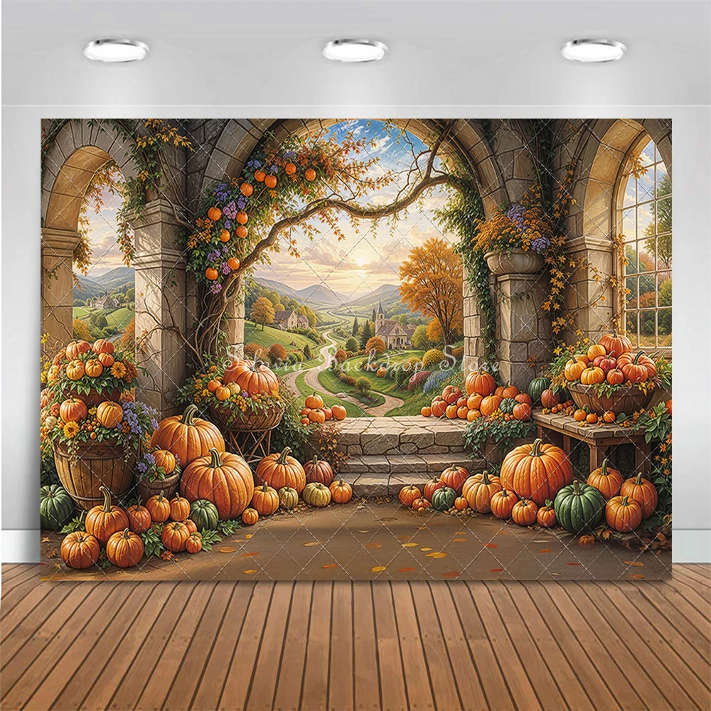 Autumn Farm Backdrops Kids Adult Photography Child Family Photocall Decors Backgrounds Forest Trail Photo Studio Props