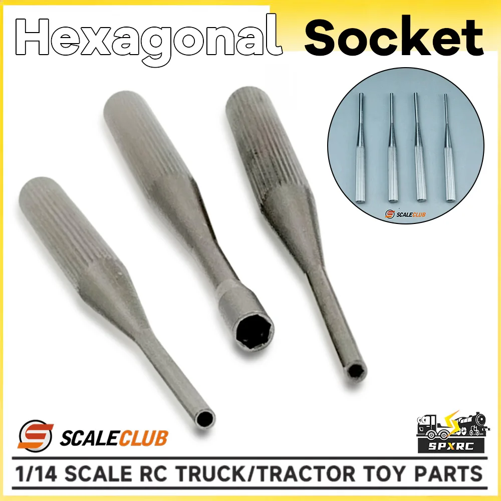 Hexagonal Socket Set Allen Socket Wrench 1.5/1.7/2.0/2.5/3.0/4.0mm Metal For 1/14 Tamiyaa RC Truck SCALECLUB Diy Toy Model Parts