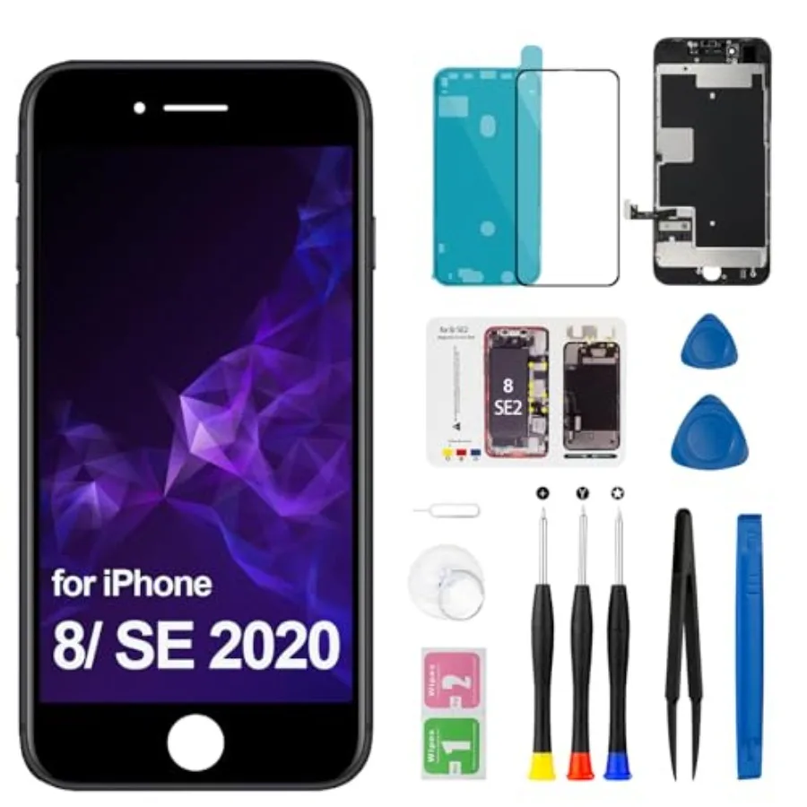 

Для iPhone 8, замена экрана, 3D сенсорный ЖК-дисплей для iPhone SE 2020, дигитайзер дисплея, полный набор инструментов для ремонта A1863 A1