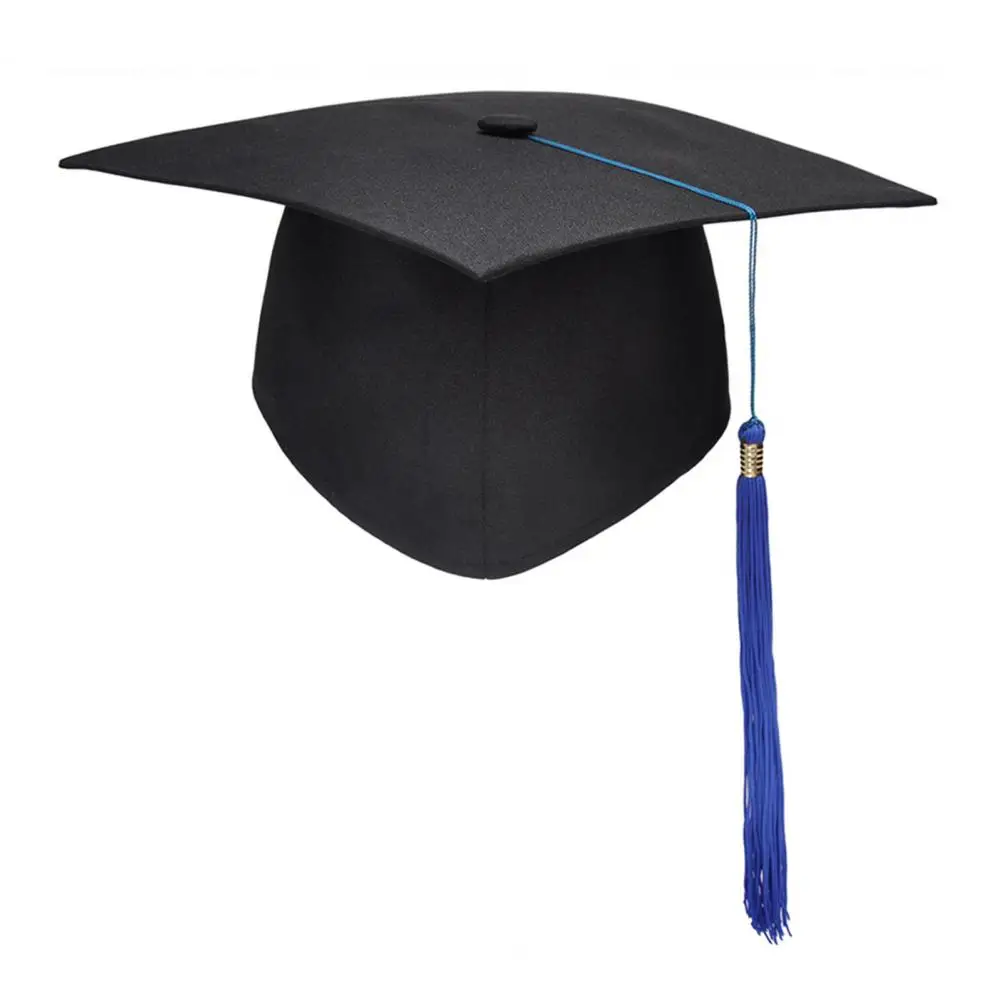 Graduation Cap with Tassel Bachelors Hat with Adjustable Size Elastic Band Graduation Dress Accessory Master Degree Graduation C