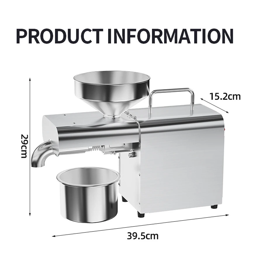 Novo presser de óleo doméstico automático, prensa de óleo de linhaça, controle de temperatura de amendoim, configuração x3c