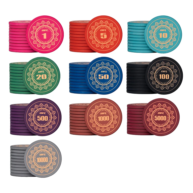 10pcs 43mm Ceramic Poker Chips, Wheat Ear Clay Chips Texas Hold'em Creative Chess and Card Room Poker Hall Poker Coin Table Game