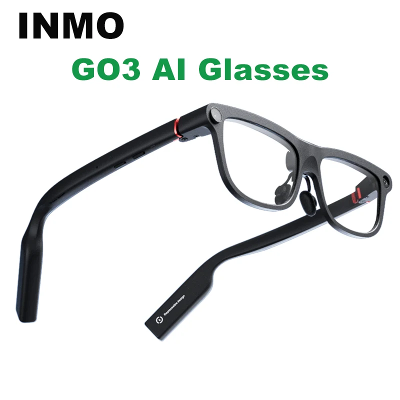 INMO GO3 AI Glasses 98+ Languages Real Time AI Translation Built-In Teleprompter AR Navigation Compatible with iOS Android
