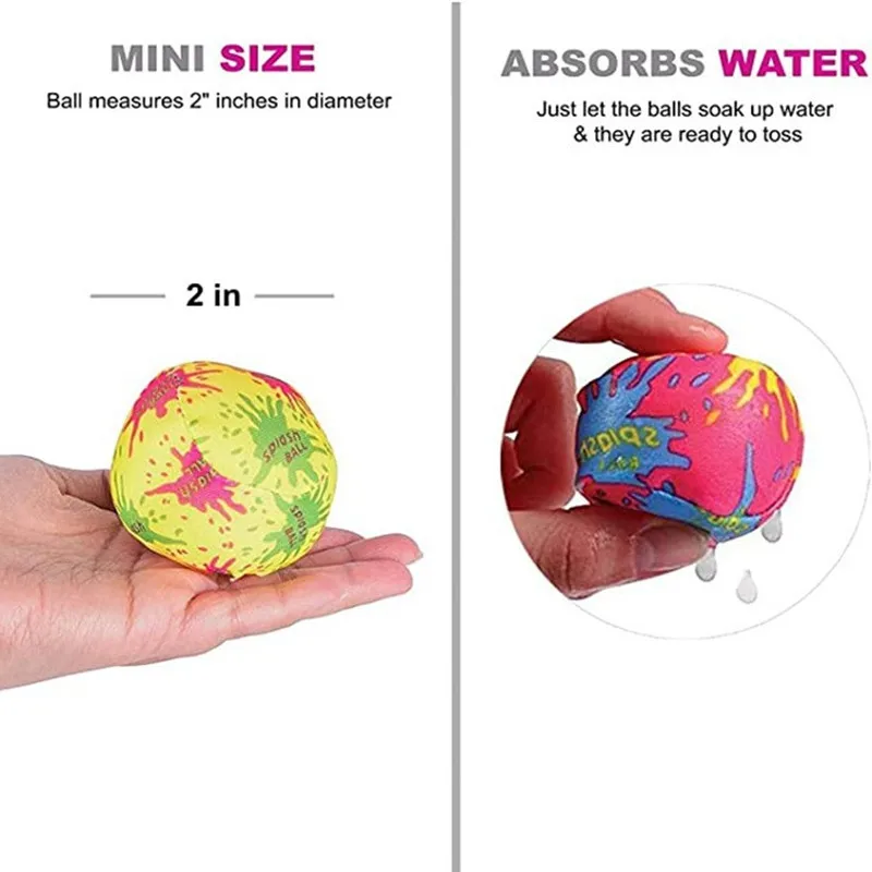 100/10 Uds bolas de agua reutilizables juguetes de agua pelotas de playa pelotas de algodón absorbentes bolas de bomba de algodón bolas que rebotan de agua piscina