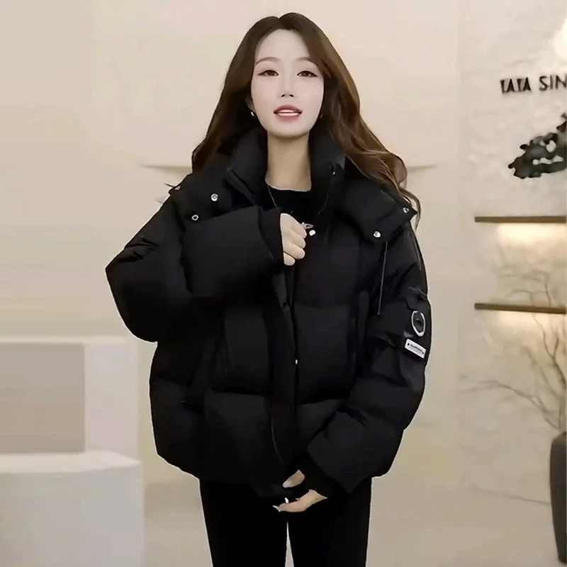 Jaket Pendek Berlapis Kapas Musim Dingin 2025 Baru Wanita Gaya Barat Mantel Tebal Jaket Kapas Wanita Parka Luaran