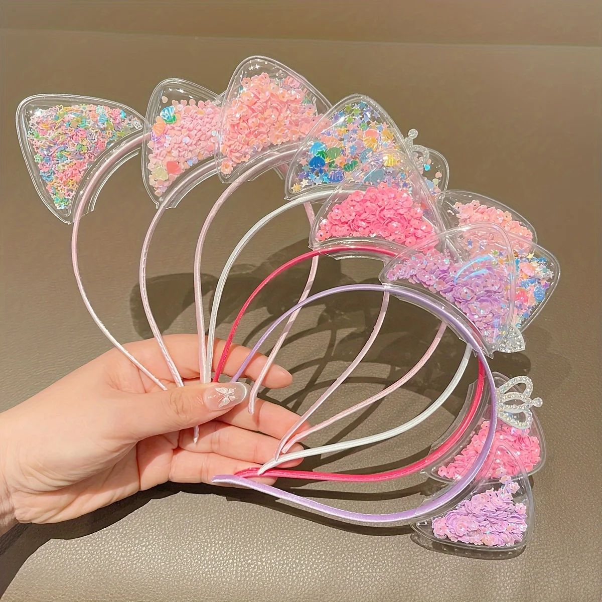 Girls Cute Shining Sequin Cat Ears Hairbands Sweet Ornament Headband Princess Gift Headwear Kids Fashion Hair Accessories