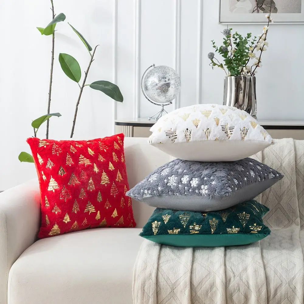 Durable Christmas Day Pillowcase Pillow core protection Removable Cushion Slipcover Short Throw Pillow Cover Holiday Supplies
