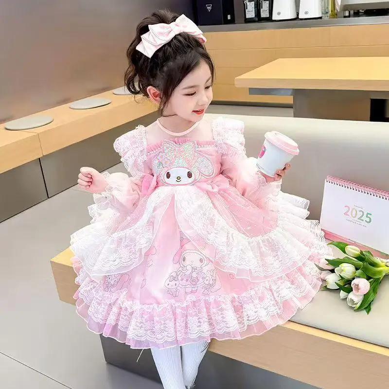 

Юбка Sanrio My Melody: Новая модель, весенне-осенняя, с длинными рукавами, в стиле Лолита, для девочек, юбка-тортик, подарок