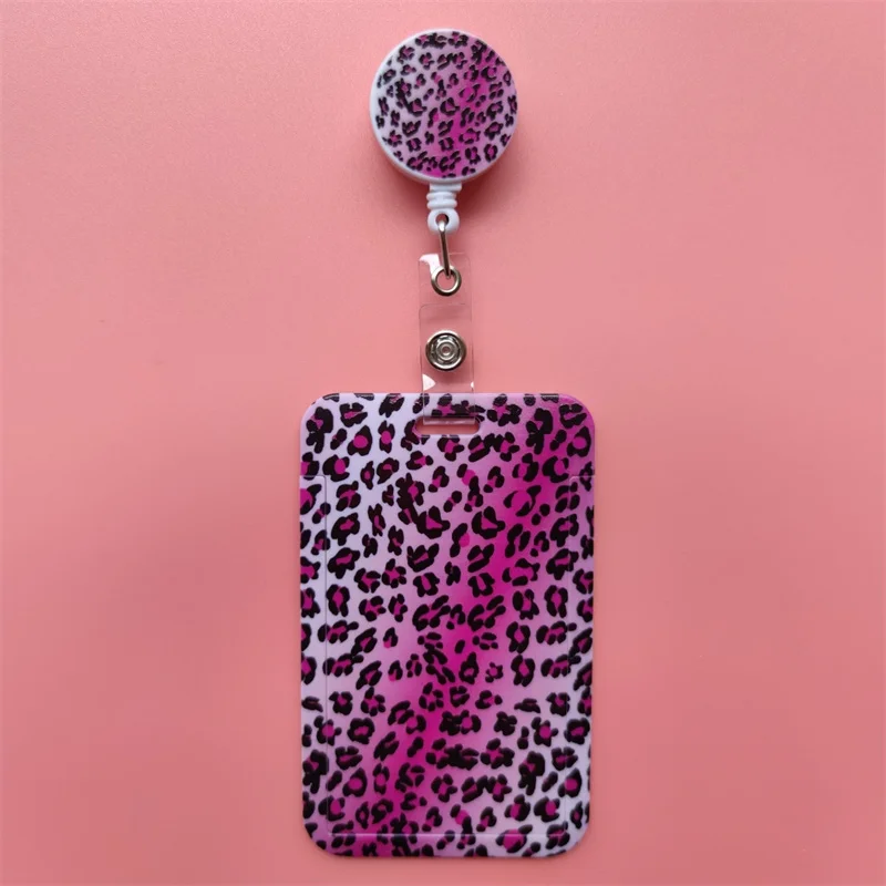 Leoparden-Kartenhalter mit horizontaler einziehbarer Schnalle, Business-Abzeichenrolle, Clip für Damen, Kartenhalter, Ärzte, Krankenschwestern, Hängen Sie Zertifikate – Detail 19