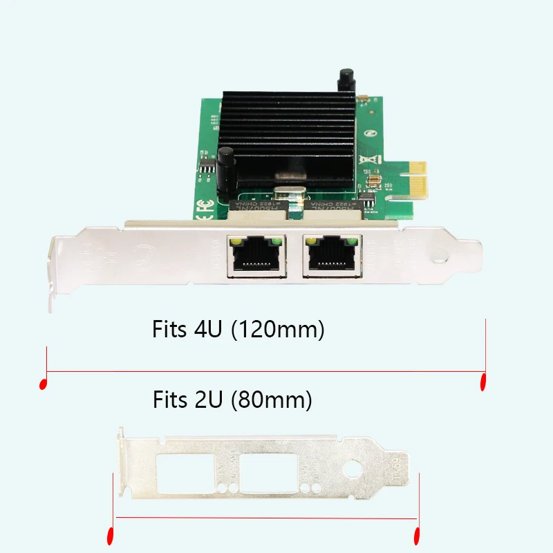 PCI Express X1 Ke Dual RJ45 NIC 2Port Kartu Jaringan I350-T2 I350AM2 Chip 10/100/1000Mbps Gigabit Ethernet Kartu Lan untuk PC Desktop
