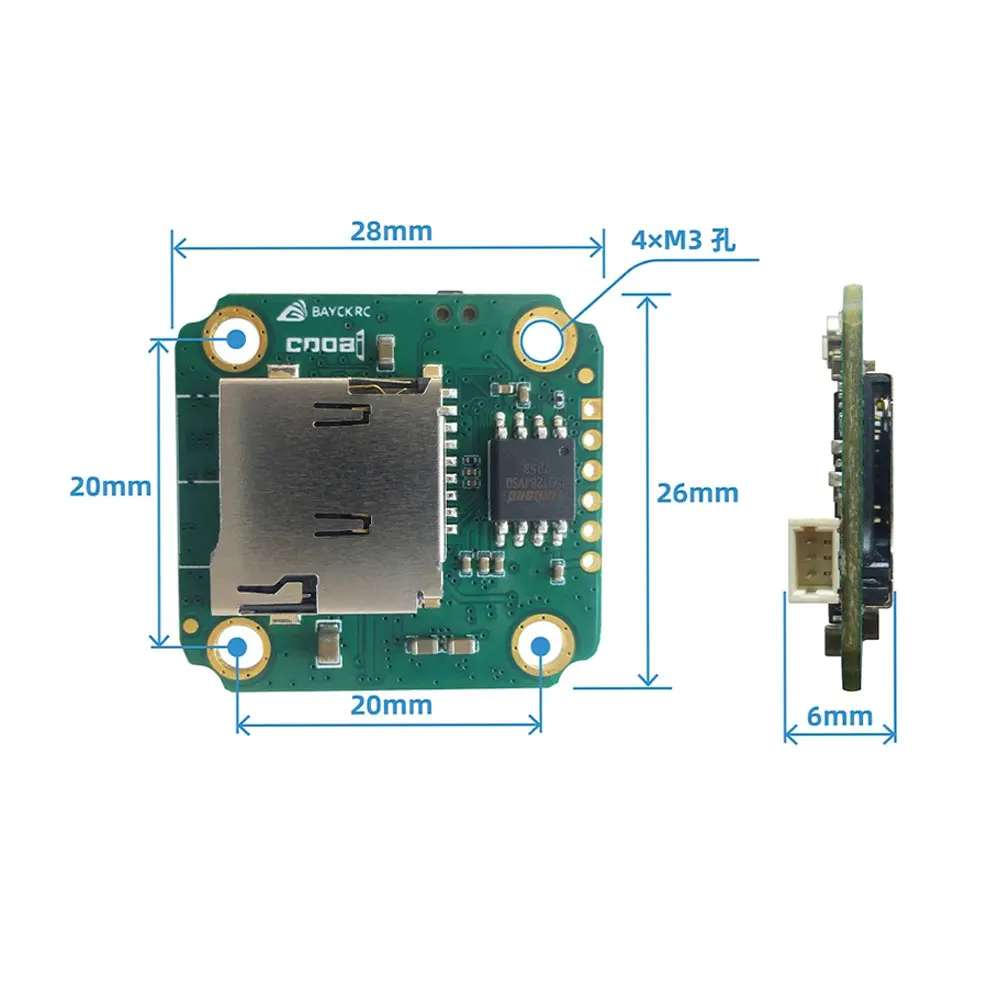 COOAI COOEYE BAYCK MINI DVR 5V-30V يدعم 512G MAX Micro SD PAL/NTSC/AHD720P (25/30/60fps) وحدة فيديو للكاميرا بدون طيار FPV RC