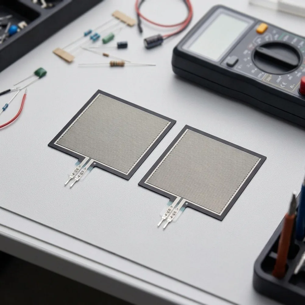 FSR406 Resistive Pressure Sensor 2pcs 43.69mm Square PET Film 0.5% FS Accuracy for Microcontroller Development