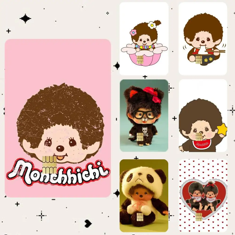 

Cute M-Monchhichi HD Waterproof Card Skins Protective Stickers for Credit Bank Game Cards