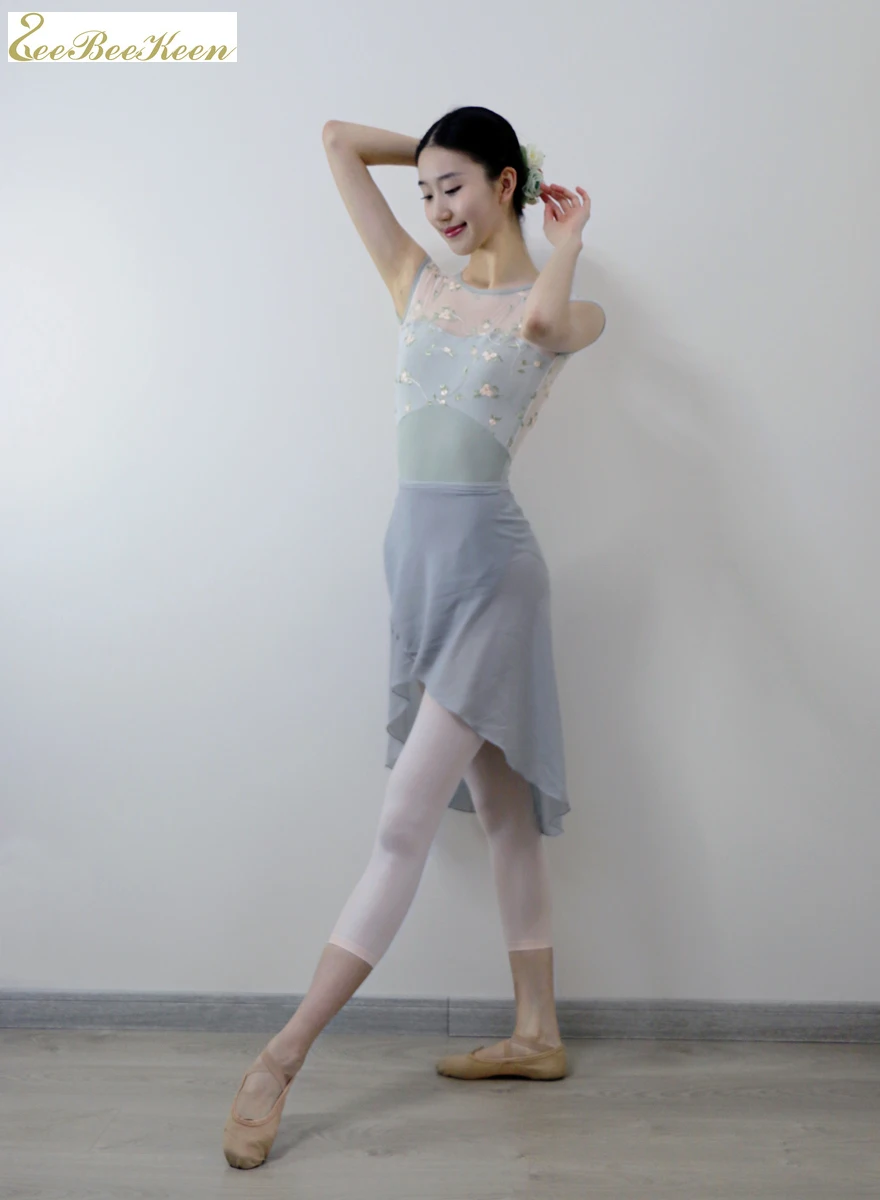 Jupe de ballerine en mousseline de soie pour femmes, jupe de pratique de ballet, vêtements de danse nationaux, jupe ronde de ballet pour adultes, robe de danse pour enseignants