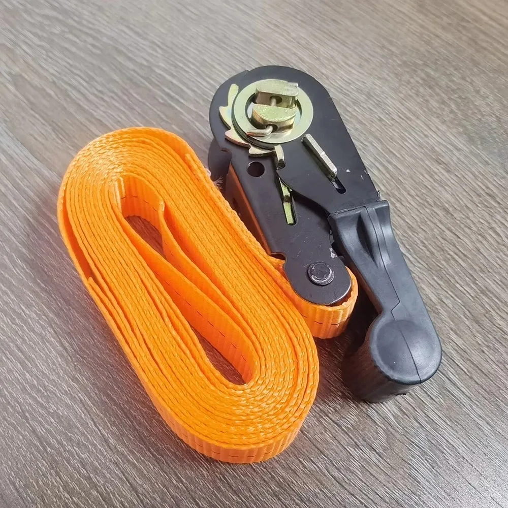 5 m langer Spanngurt mit Ratschenverschluss für den Gütertransport, Spannseil für den Transport von Gepäck und Waren, Outdoor-Camping – Detail 2