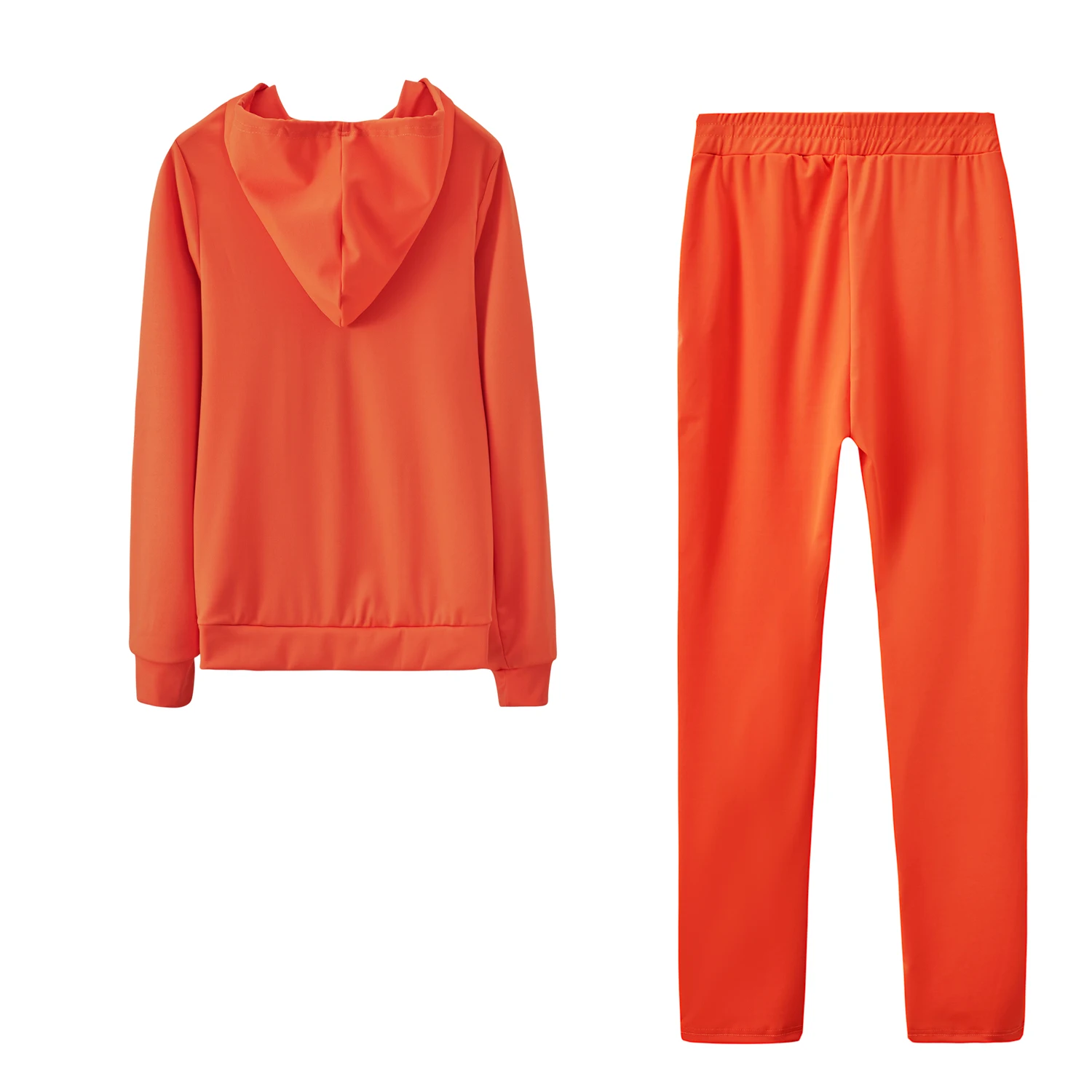 Otoño e Invierno moda europea y americana deportes y ocio trajes de Color sólido bolsillo personalizado con cremallera dos piezas Se