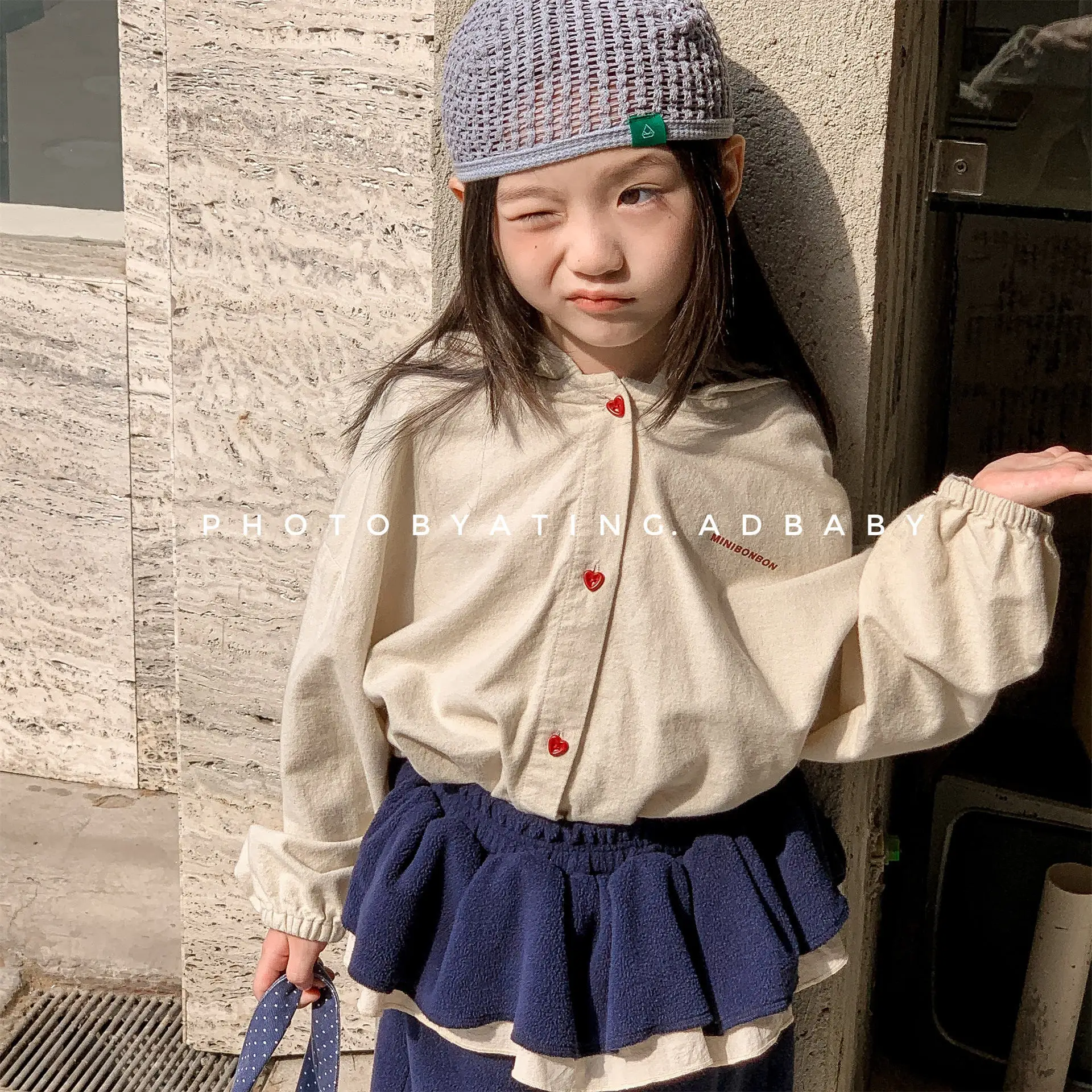

2025 Autumn New Children Long Sleeve Coat Cotton Girls Heart Button Hooded Jacket Fashion Kids Casual Cardigan Baby Girl Clothes