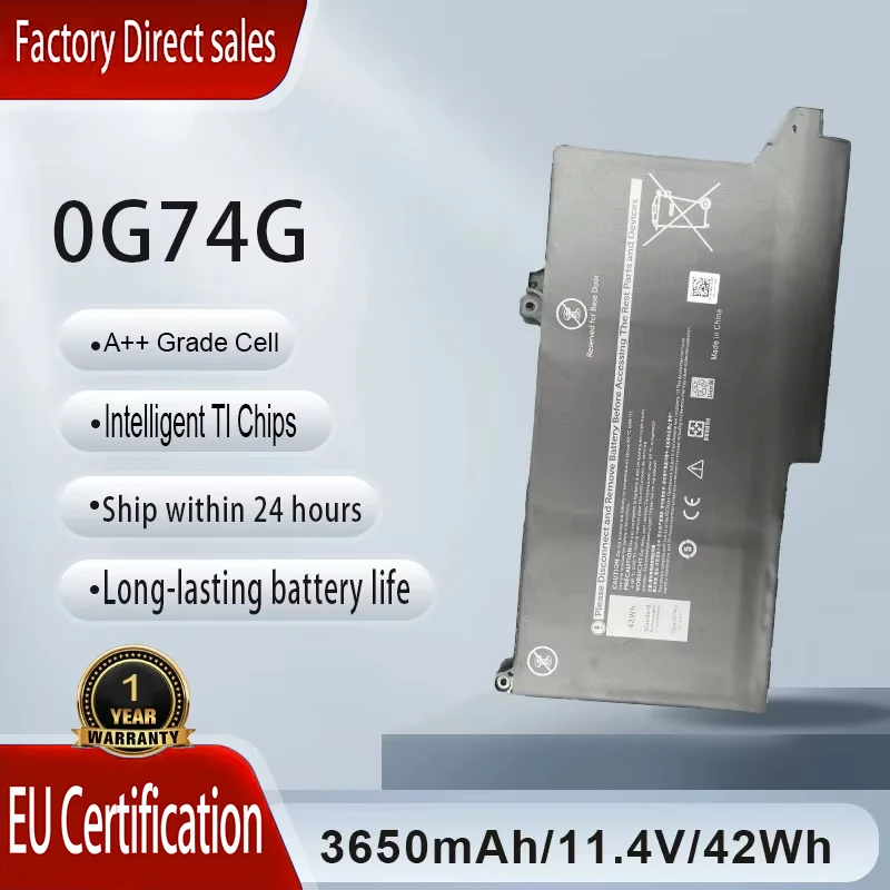 

Новая батарея для ноутбука 11.4V 38Wh 0G74G DJ1J0 для Dell Latitude 12 7280 7480 7290 7390 7380 5300 5310 2-в-1
