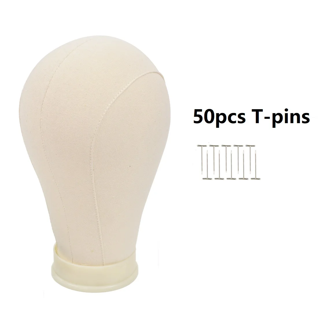 Mannequin Head Canvas Block para Perucas, Wig Head Holder, Exibindo Making, Styling Modelo com T-Pins, 21 "-23"